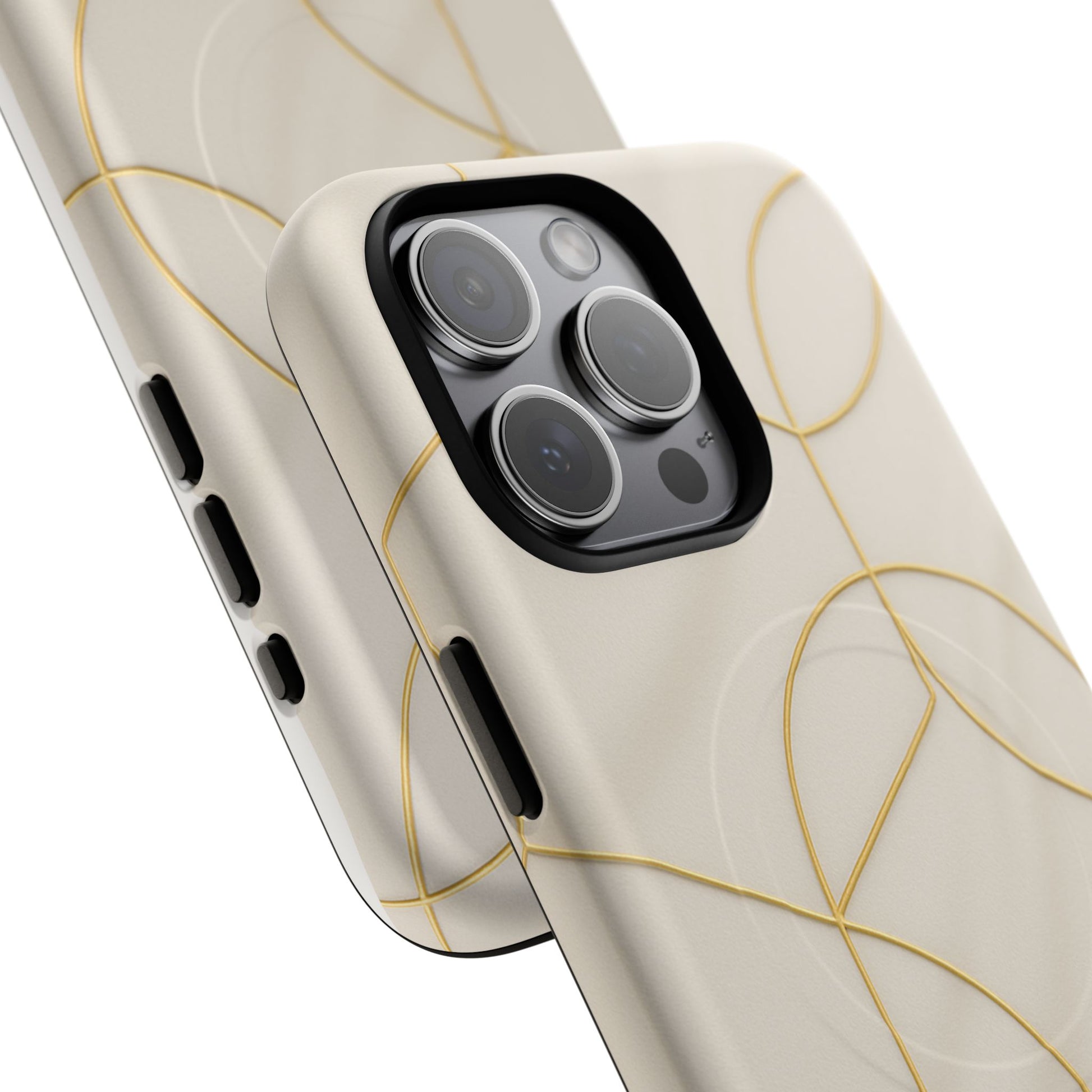 Gold Geometry on Silk Luxury Series iPhone Case with MagSafe - Shamo's