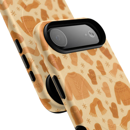 Cozy Winter Sweaters Holidays iPhone Case — Warm Knit Pattern with MagSafe