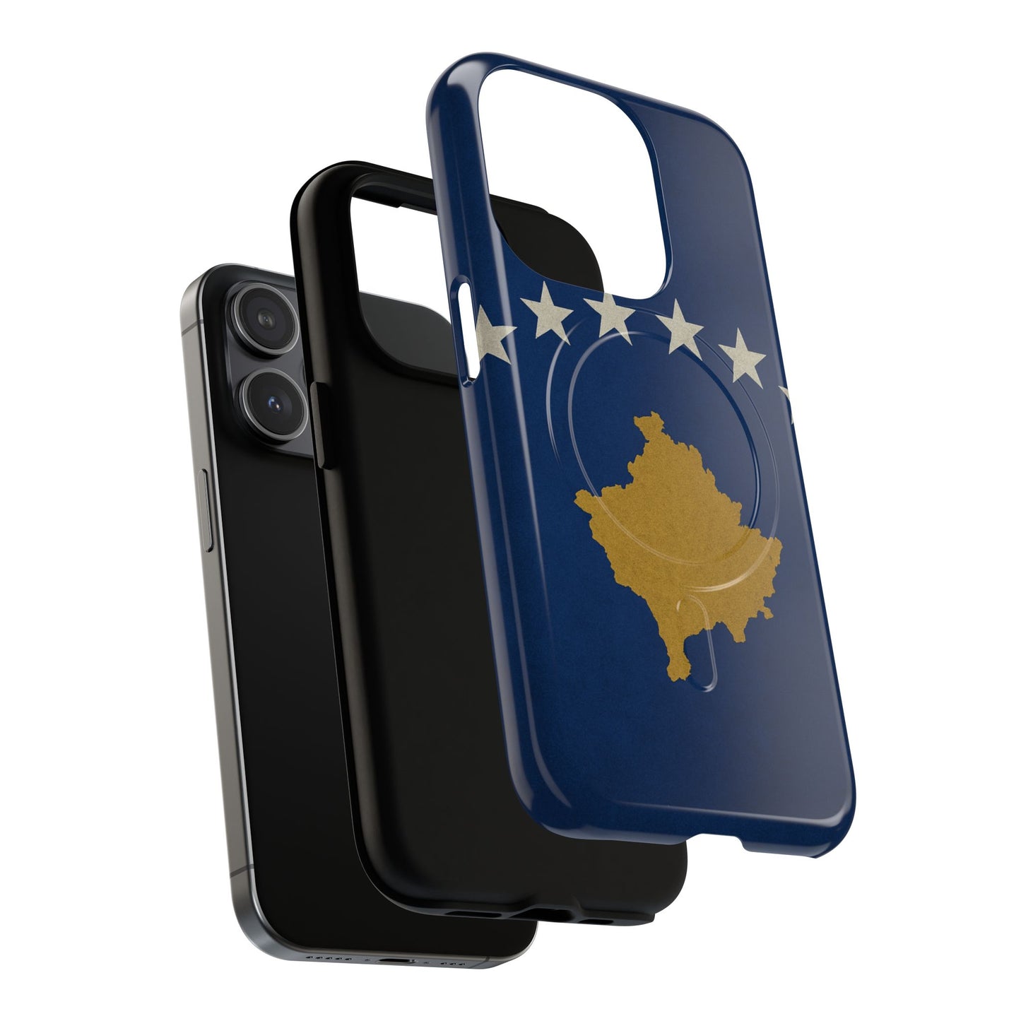 Kosovo Flag Tough iPhone Case — Navy Blue Stars & Gold Map (MagSafe compatible)  Shamo's