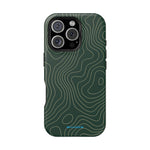 Topographic Green Magnetic Impact-Resistant iPhone Case | MagSafe compatible  Shamo's iPhone 16 Pro / Matte