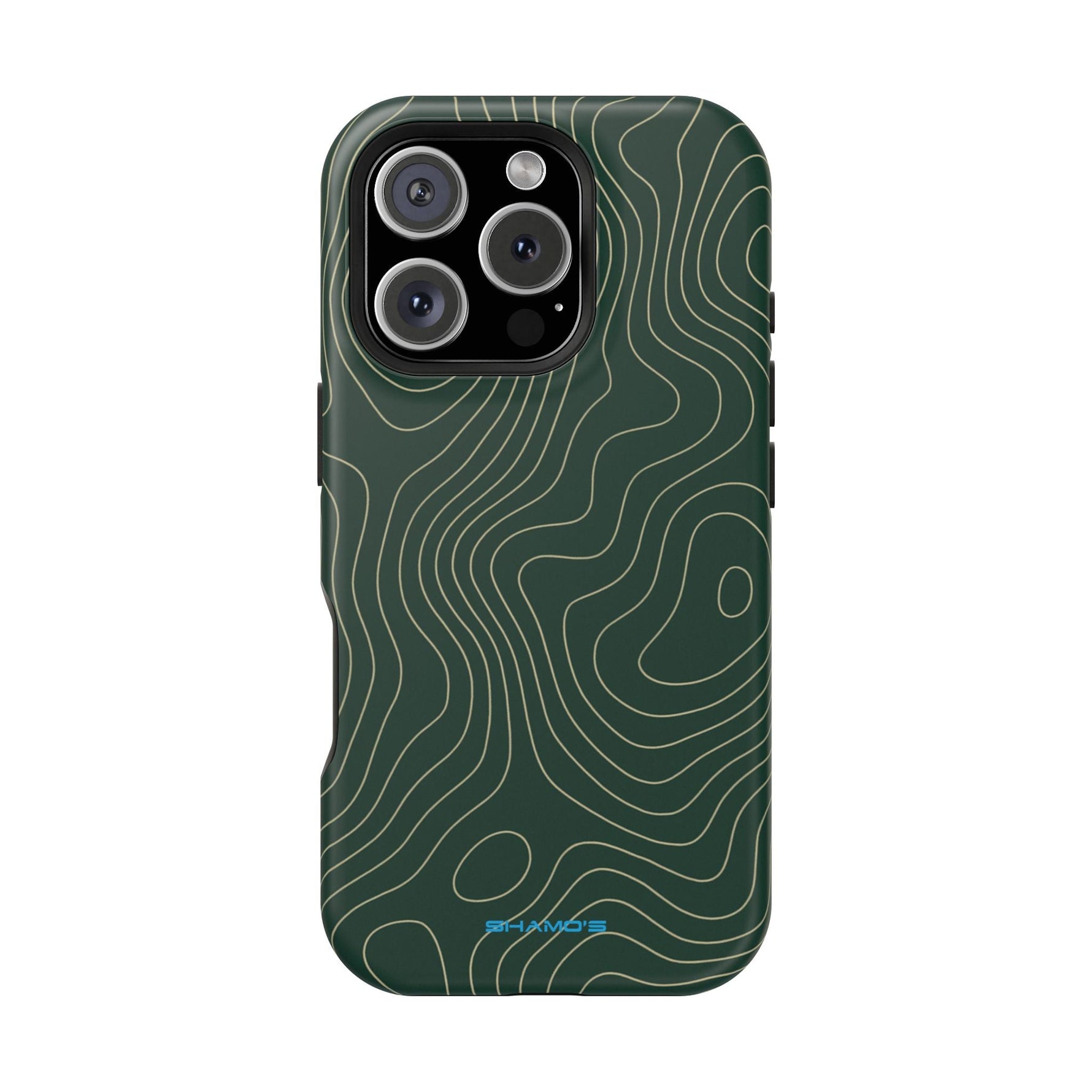 Topographic Green Magnetic Impact-Resistant iPhone Case | MagSafe compatible  Shamo's iPhone 16 Pro / Matte