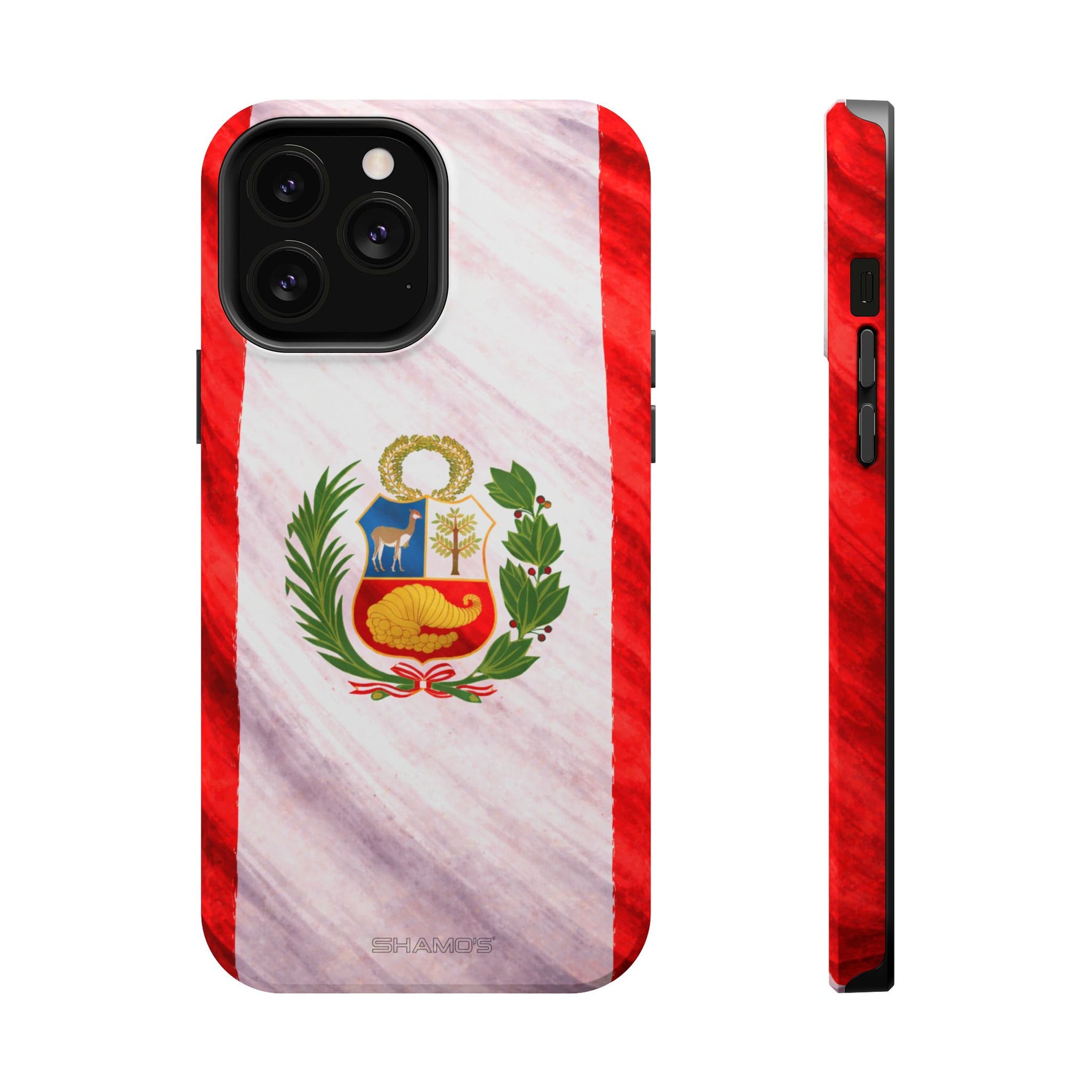 Peru Flag Magnetic Impact-Resistant Phone Case, Protective Patriotic Design, MagSafe Compatible - iPhone 13 Pro Max / Matte - Shamo's
