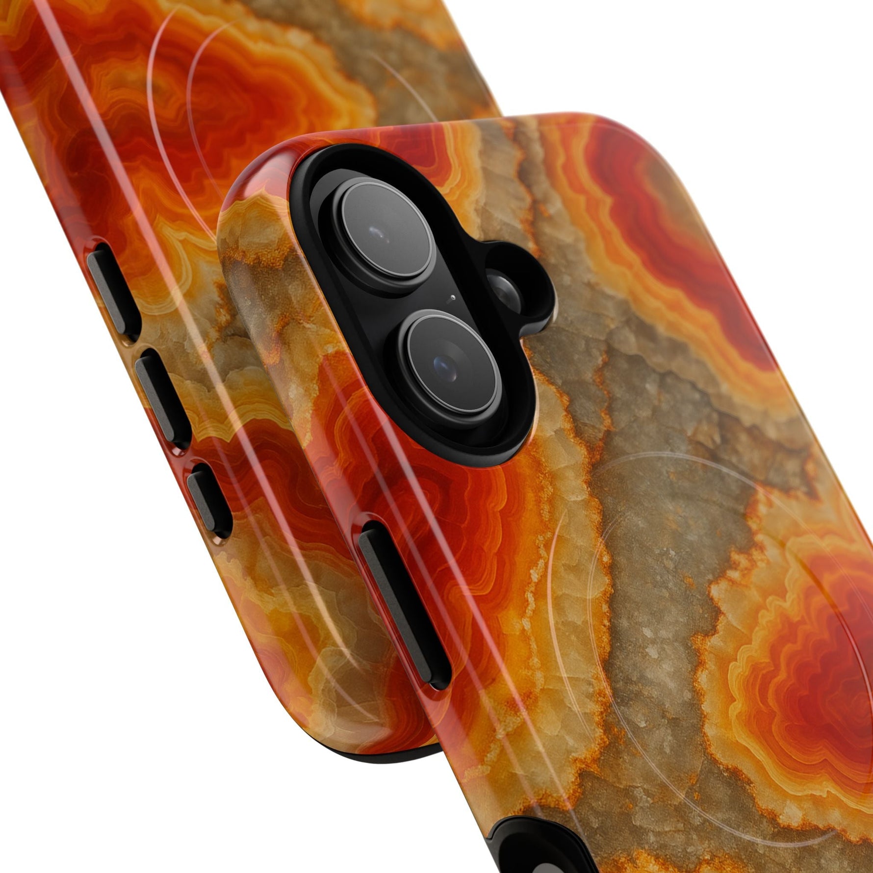 Agate Glow Marble iPhone Case Orange Geode Stone Design with MagSafe  Shamo's