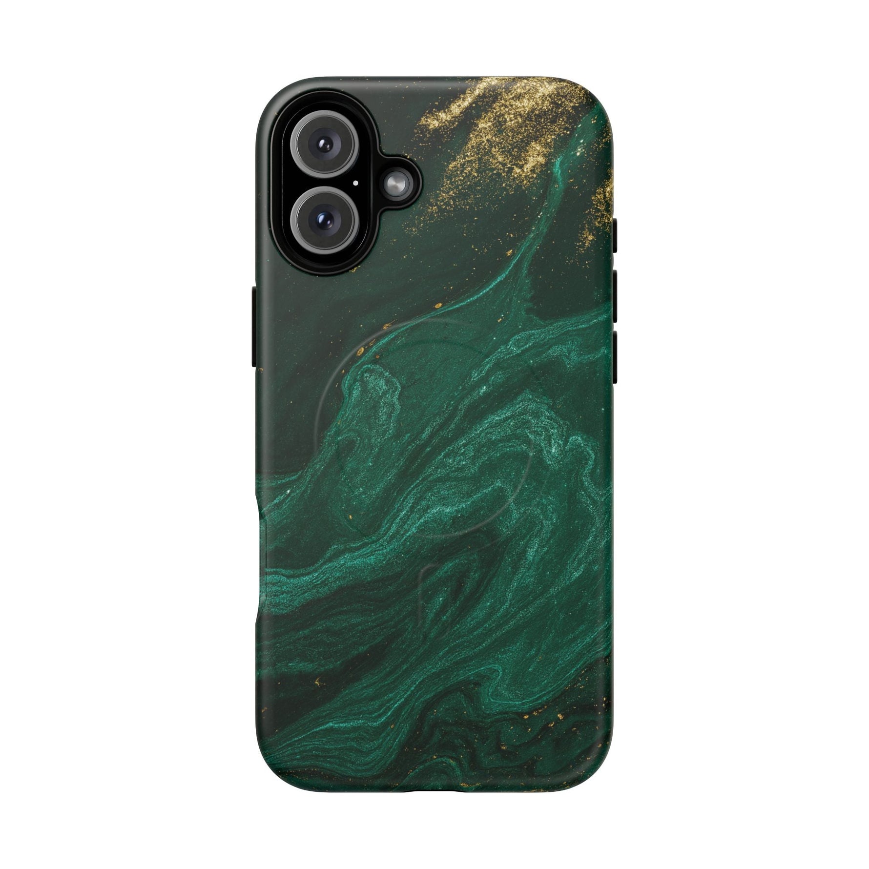 Emerald Marble with Gold Veins iPhone Case | with MagSafe  Shamo's iPhone 16 Plus / Matte