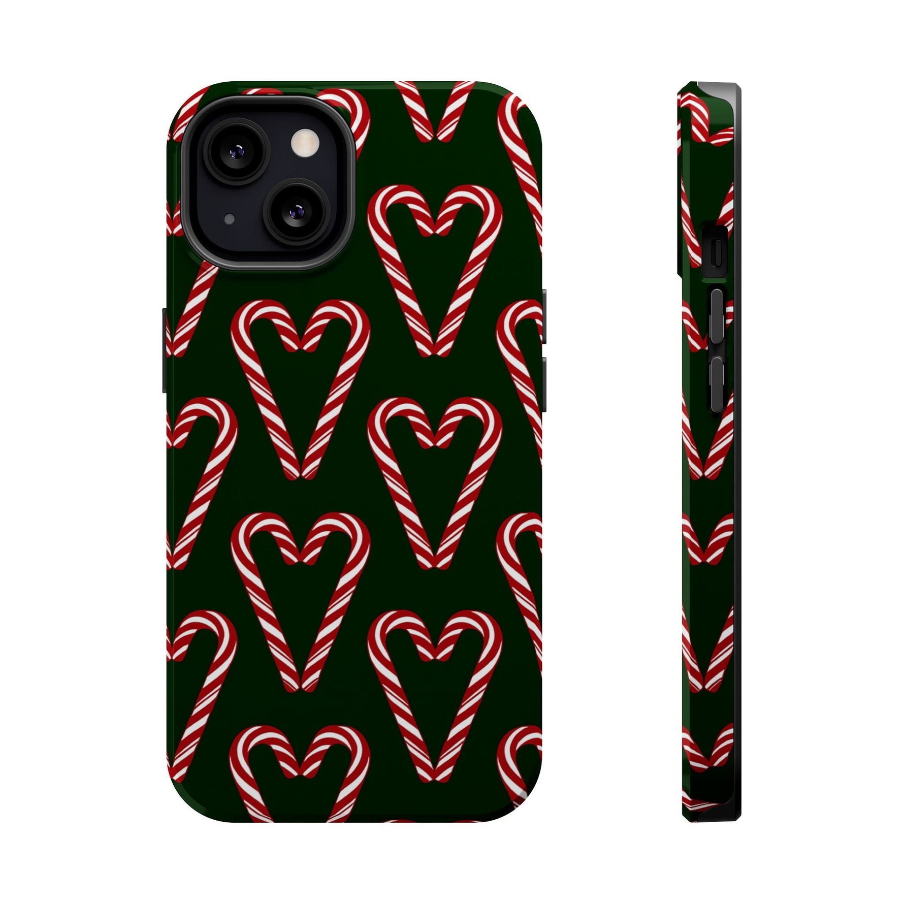 Candy Cane Heart MagSafe Impact-Resistant iPhone Case  Shamo's iPhone 13 / Glossy