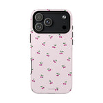 Cherry Pattern Tough Magnetic Phone Case — Pink Protective Magnetic iPhone Cover with MagSafe compatibility