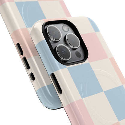 Pastel Checkerboard Pattern iPhone Cases - MagSafe
