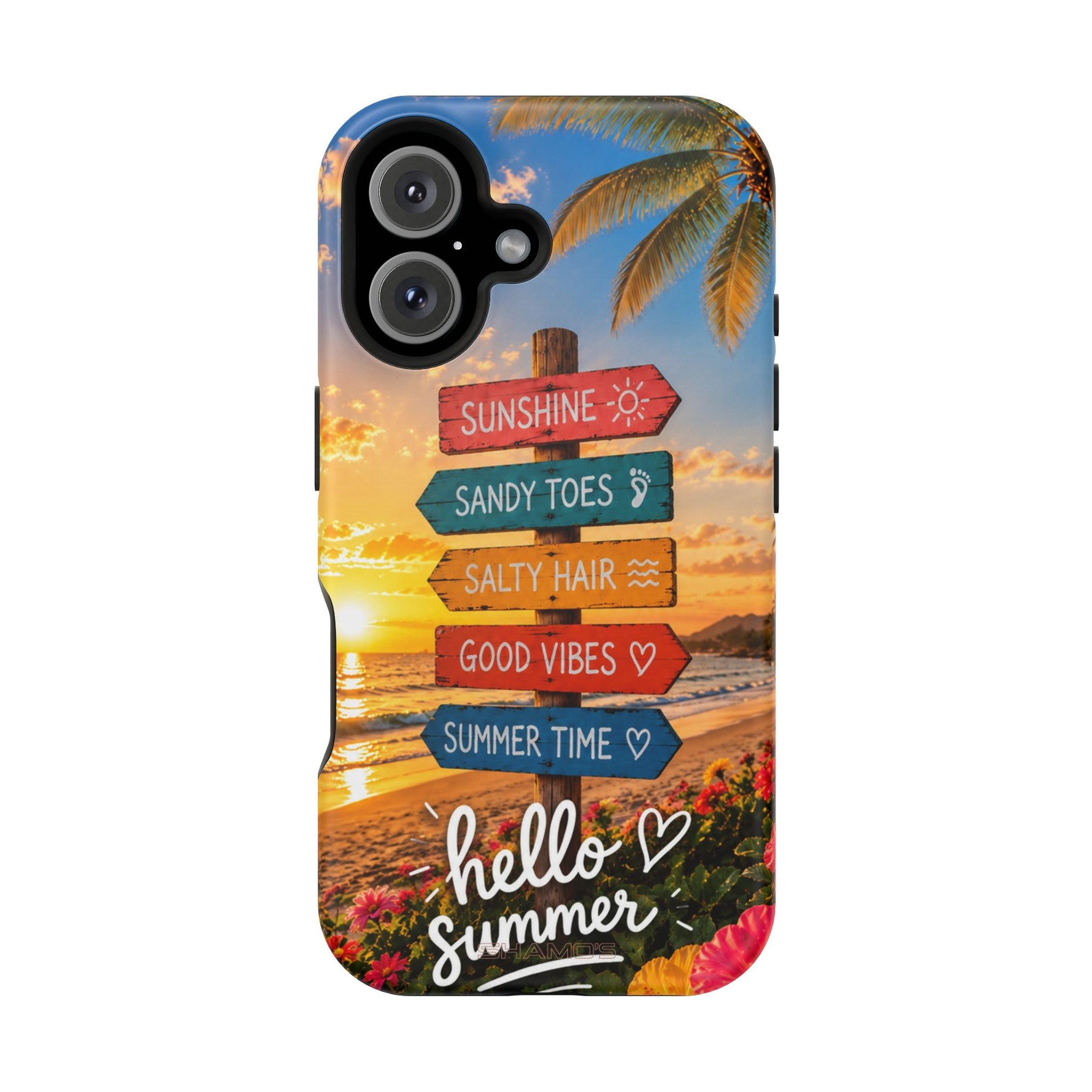 Hello Summer Phone Case — Tropical Beach MagSafe Impact-Resistant Case