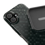 Dark Carbon Fiber Texture Magnetic Impact-Resistant iPhone Case | MagSafe compatible - iPhone 17 Pro Max / Glossy - Shamo's