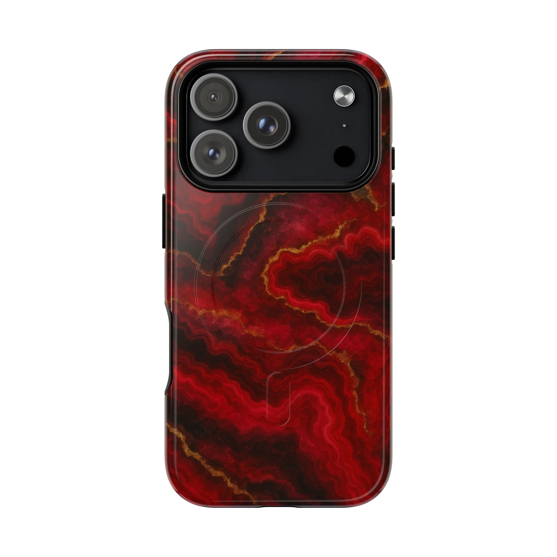 Red Marble iPhone Case with MagSafe - Shamo's