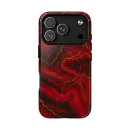 Red Marble iPhone Case with MagSafe - Shamo's