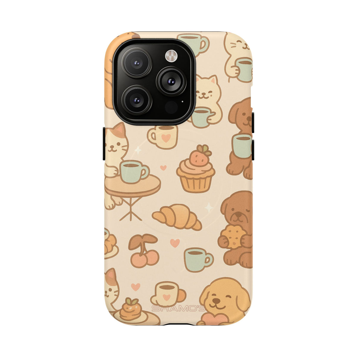 Funda para teléfono con diseño de gatos y perros y MagSafe