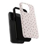 Rosebud Floral Tough iPhone Case — Pink Vintage Flower Protective Cover - iPhone 17 - Shamo's