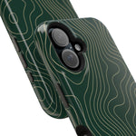 Topographic Green Magnetic Impact-Resistant iPhone Case | MagSafe compatible