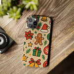 Holiday Pattern Slim iPhone Case — Gingerbread, Santa Hat & Gifts Holiday Design  Shamo's
