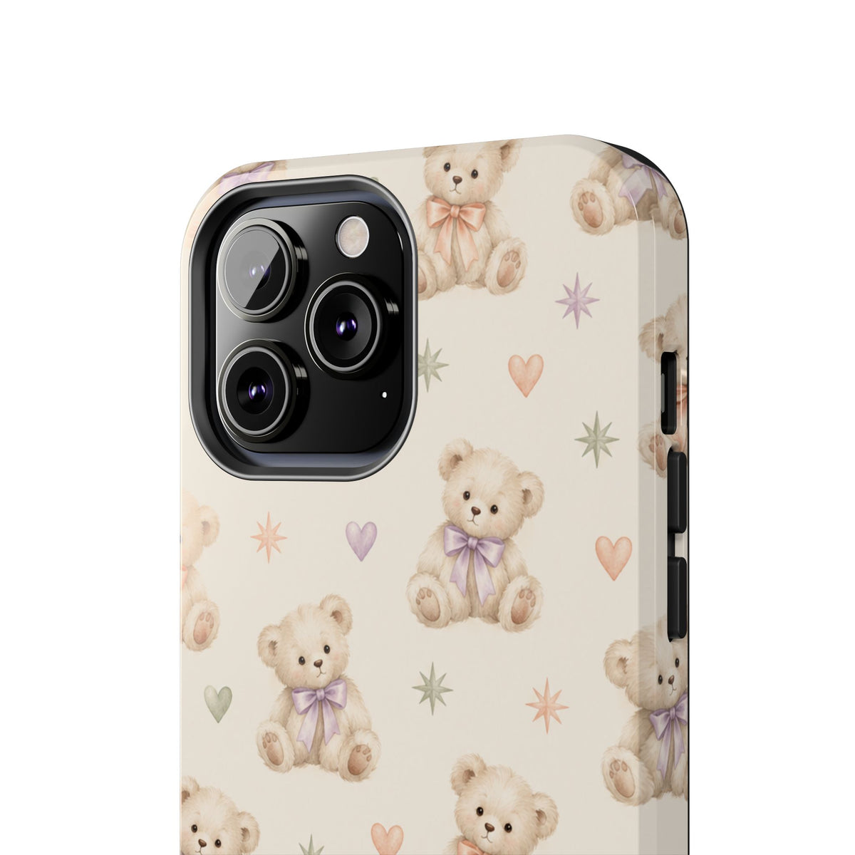 Cute Pastel Bear Impact Phone Case | Heart & Star Kawaii Pattern