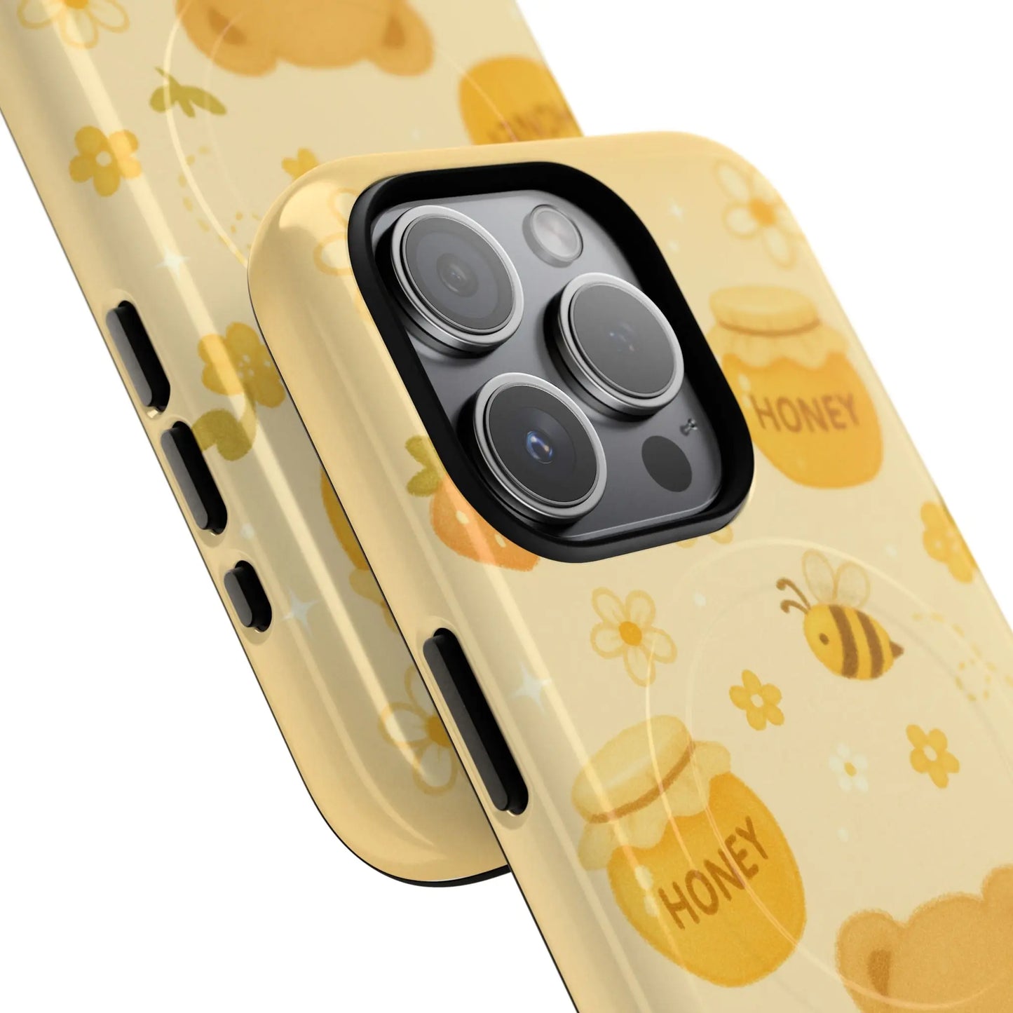 Cute Honey Teddy Bear iPhone Case — Yellow Bee & Honey Pot Design with MagSafe - Shamo's