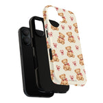 Coque iPhone Ourson des fêtes et sucres d’orge en forme de cœur avec MagSafe