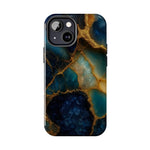 Blue Gold Agate Tough Phone Case Marble Stone Design  Shamo's