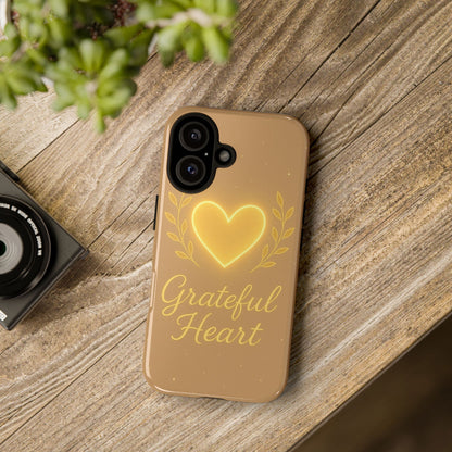 Grateful Heart iPhone Case — Warm Neon Heart