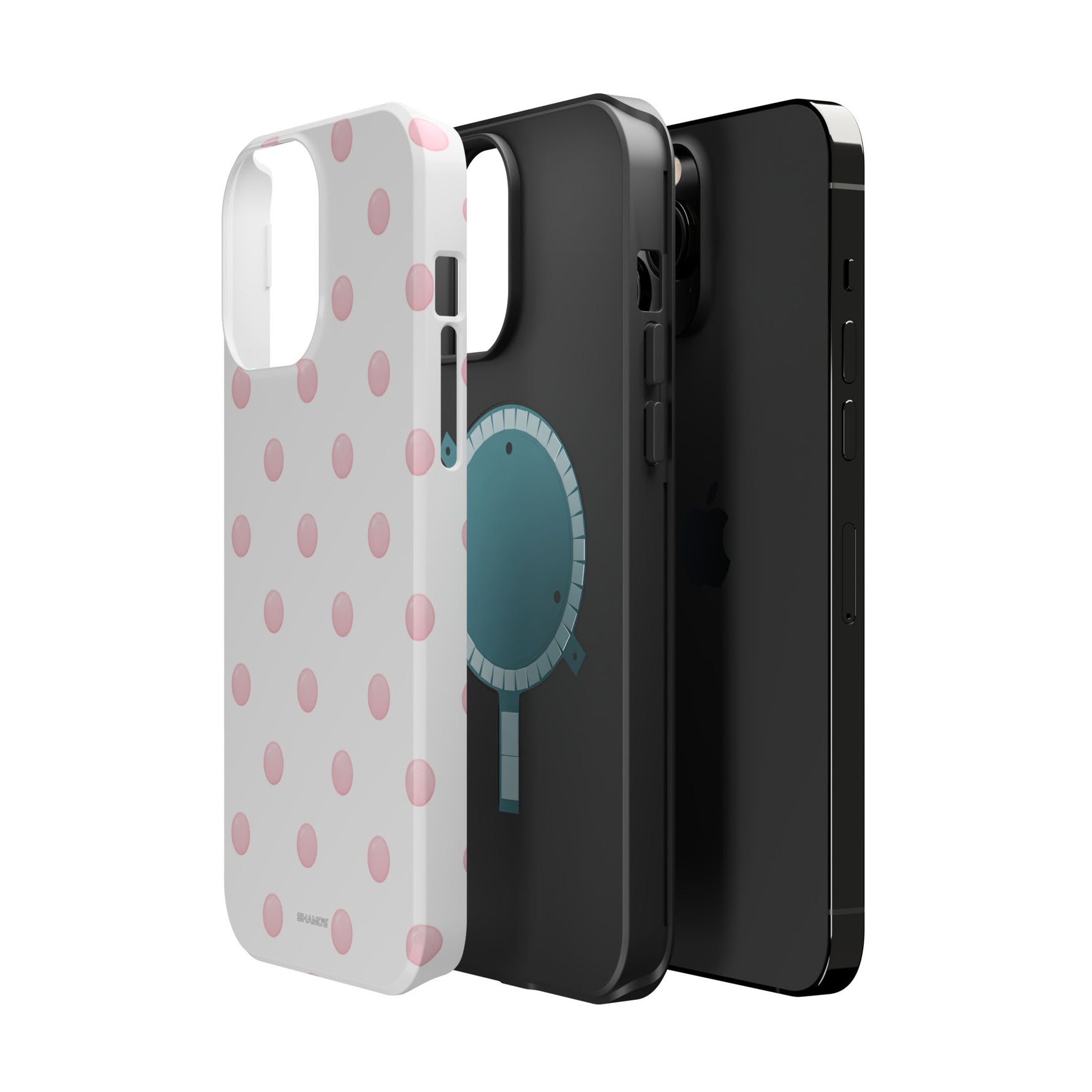 Pink Polka Dot Impact-Resistant Phone Case | MagSafe