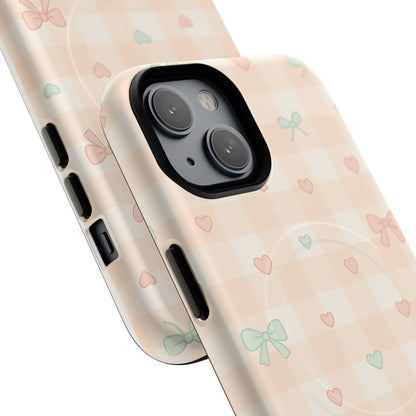 Sweet Pastel Checkered Bows Case for iPhone | MagSafe