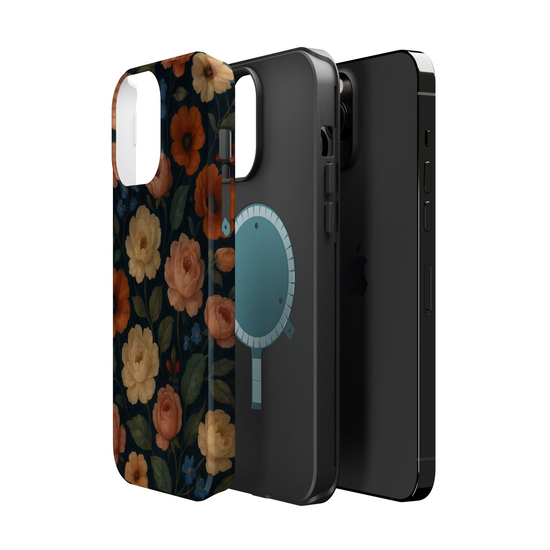Floral Vintage Rose Magnetic Impact iPhone Case with MagSafe  Shamo's