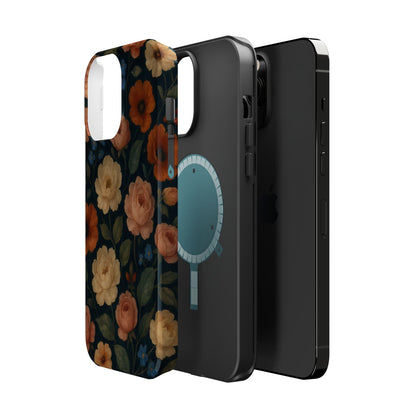 Floral Vintage Rose Magnetic Impact iPhone Case with MagSafe  Shamo's
