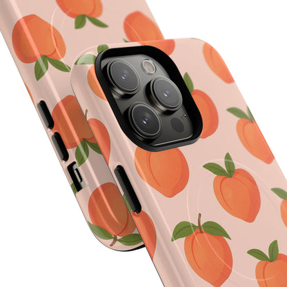Peach Pattern Fruit Case for iPhone | MagSafe Compatible