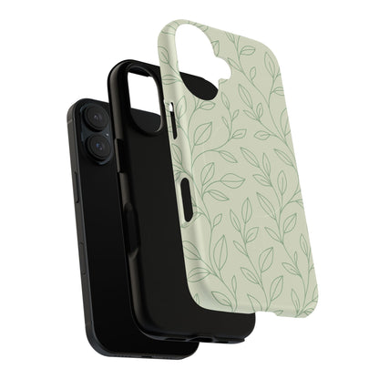 Sage Botanical Leaves Floral iPhone Case | MagSafe