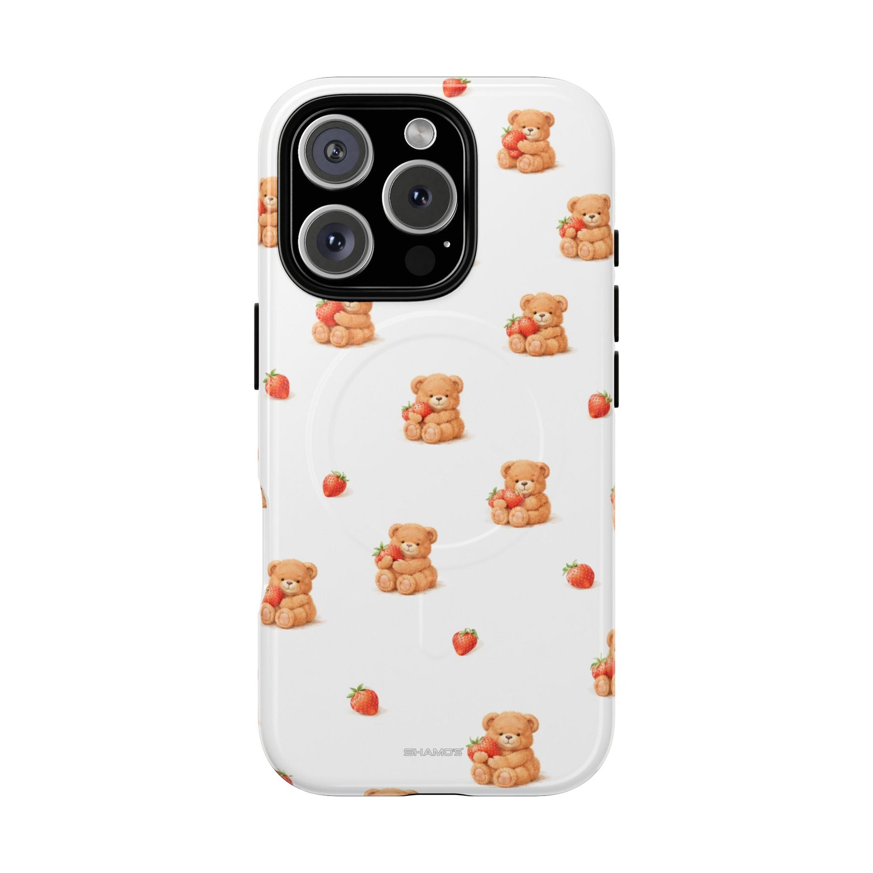 Strawberry Teddy iPhone Case with MagSafe