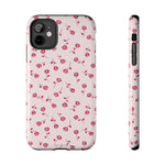 Pink Rose Pattern Tough Phone Case — Impact-Resistant Protective Cover