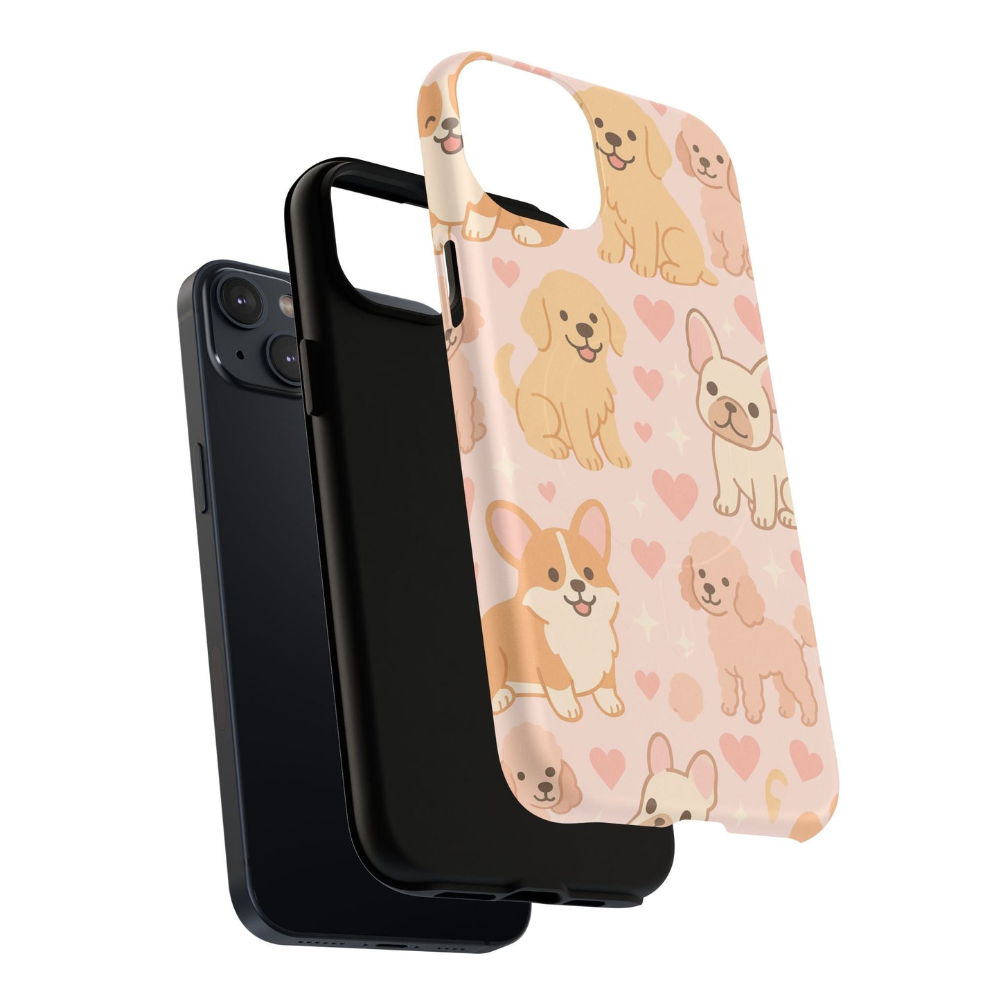 Puppies & Hearts iPhone Case compatible with MagSafe