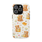 Honey Teddy Bear iPhone Case — Yellow Bee & Honey Pot Design with MagSafe
