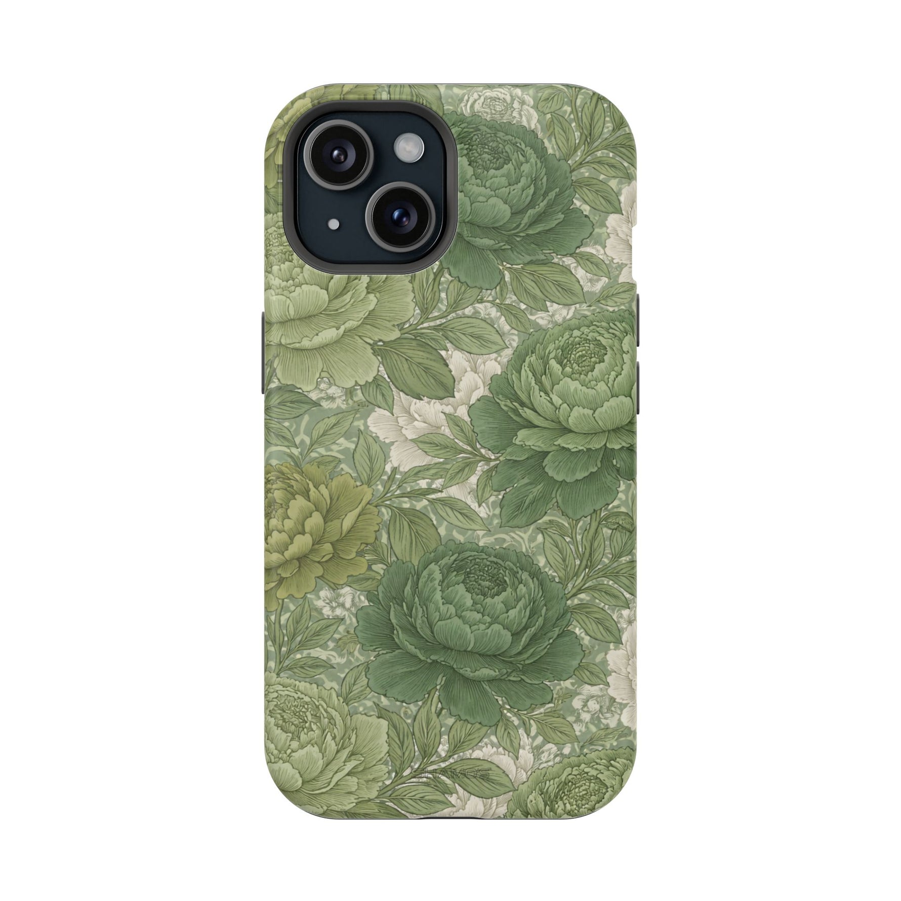 Green Succulent Floral Magnetic Impact-Resistant iPhone Case, MagSafe Compatible - iPhone 15 / Matte - Shamo's