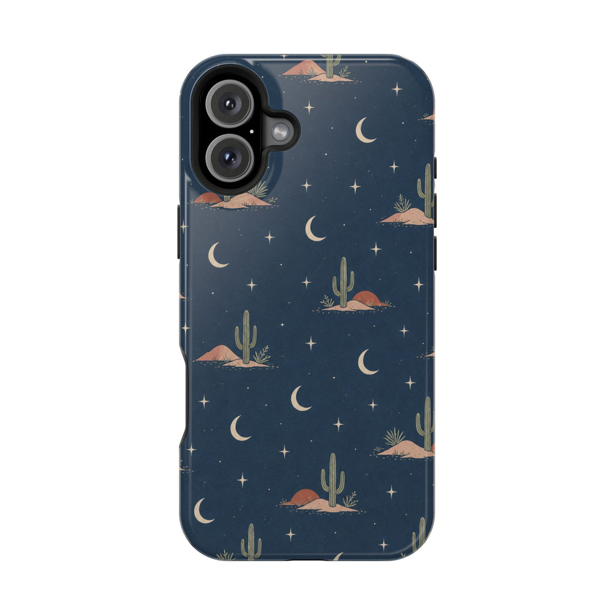 Desert Moon MagSafe Phone Case, glossy iPhone 16 Plus, rear view