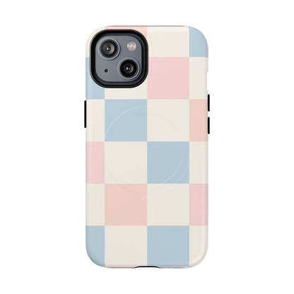 Pastel Checkerboard Pattern iPhone Cases - MagSafe