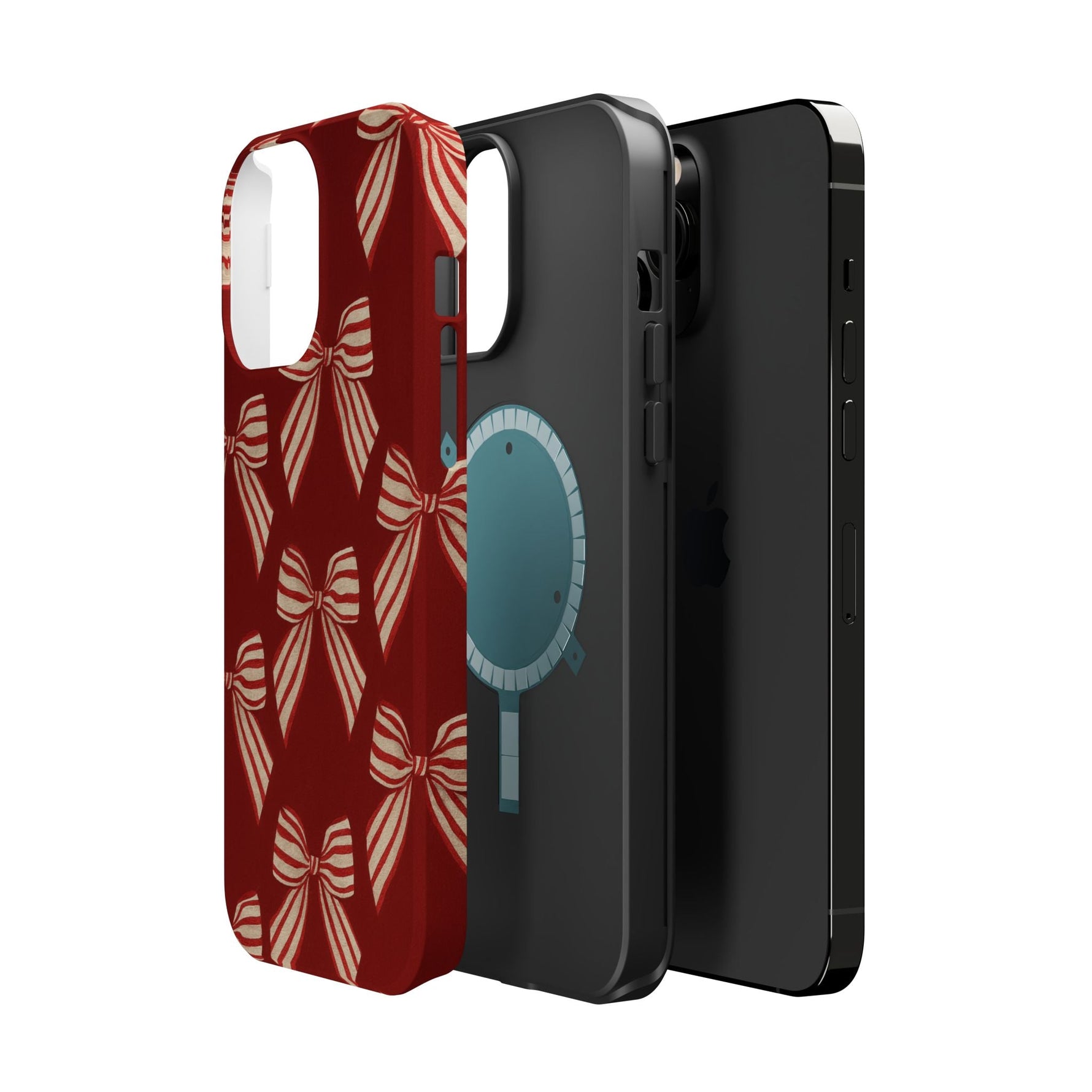 Holiday Red Bow iPhone Case — Impact‑Resistant iPhone Cover with MagSafe compatibility  Shamo's