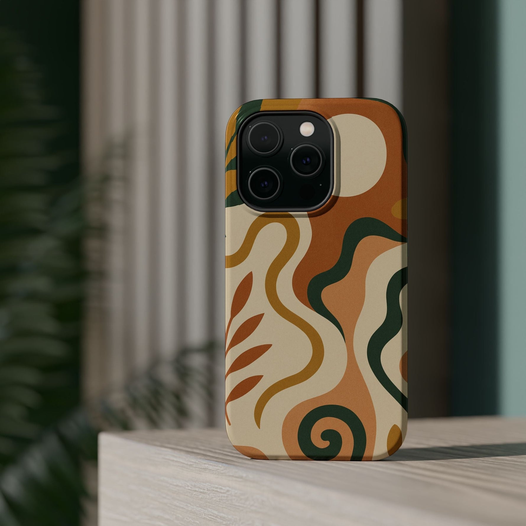 Abstract Earth-Tone Impact iPhone Case — MagSafe  Shamo's