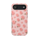 Pink Rose Pattern Impact iPhone Case — Floral Hearts Protective Cover (MagSafe compatible)  Shamo's iPhone 17 Air / Glossy