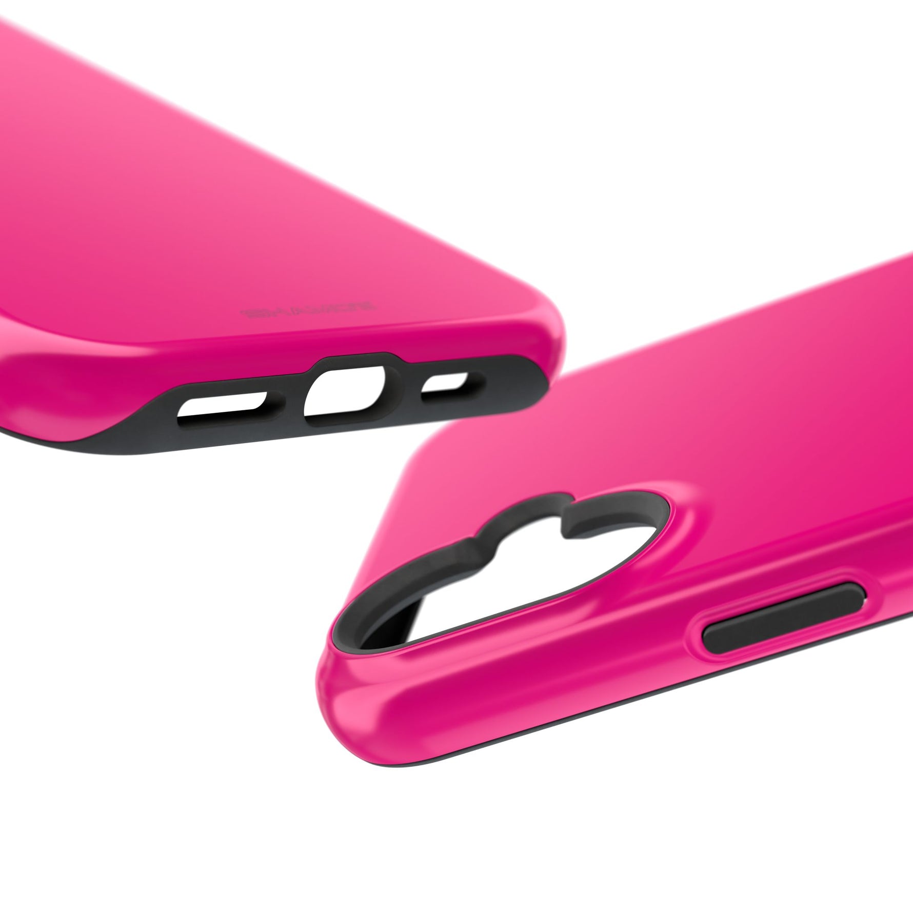 Neon Pink MagSafe Compatible Impact-Resistant Phone Case Hot Pink