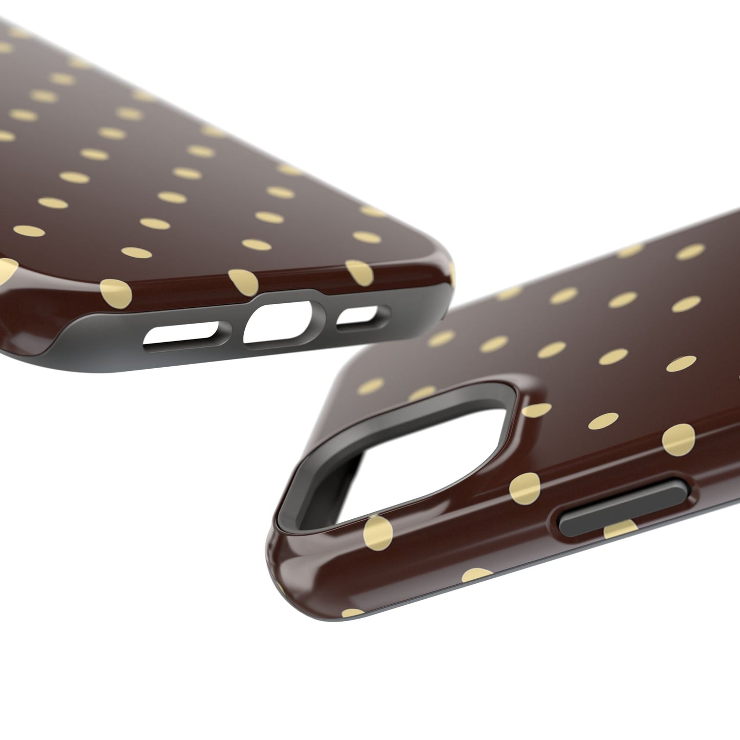 Polka Dot iPhone Case — Brown & Cream Protective Cover with MagSafe compatibility