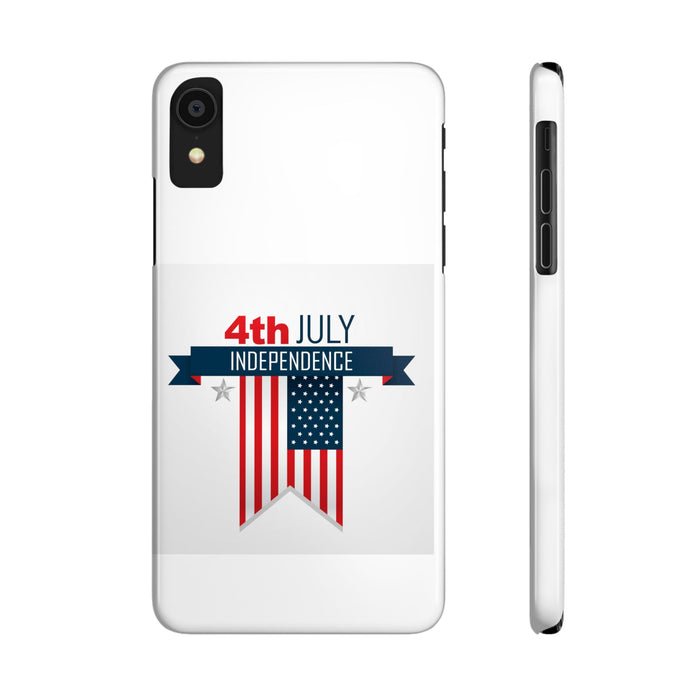 Slim Phone Cases with 4th of July writing for iPhone 17 and more