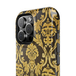 Gold Damask Magnetic Impact-Resistant iPhone Case with MagSafe Compatibility