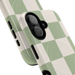 Sage Checkerboard Tough iPhone Case - Compatible with MagSafe - Shamo's