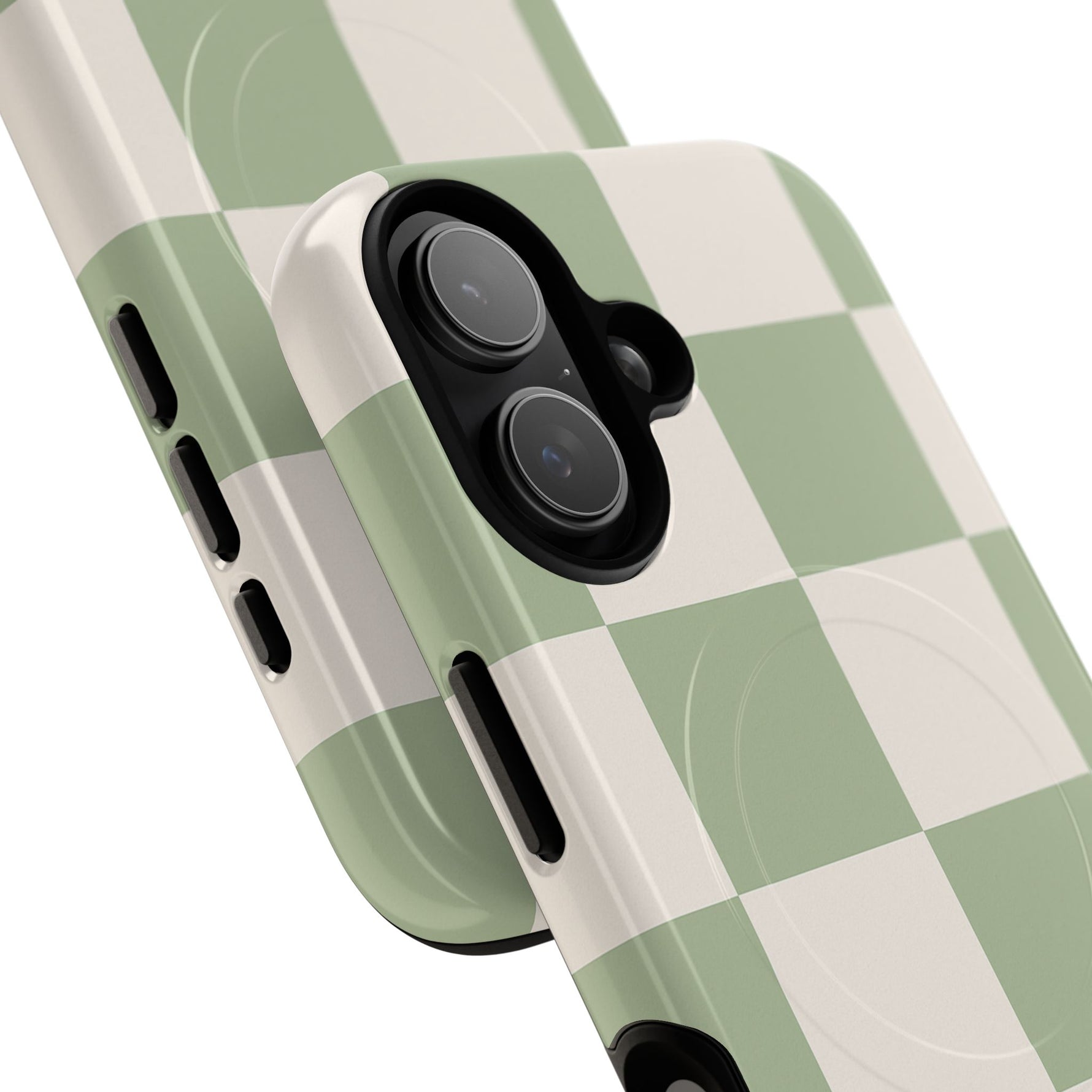 Sage Checkerboard Tough iPhone Case - Compatible with MagSafe - Shamo's