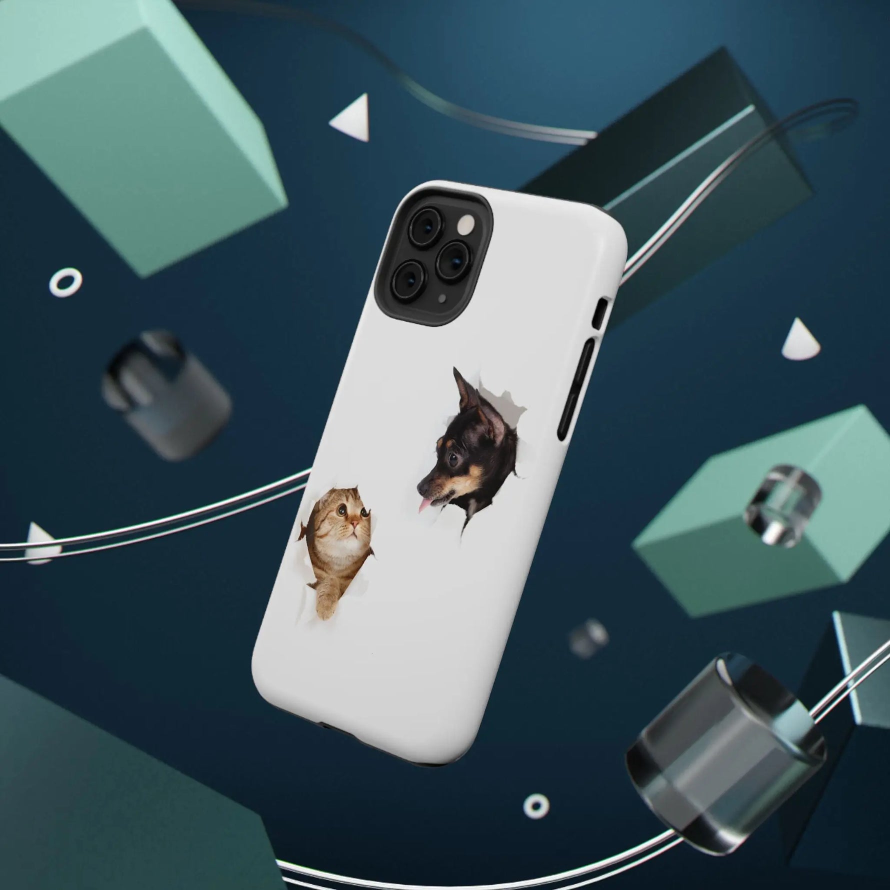 Impact-Resistant Cases with a cat and a dog - Shamo's