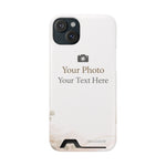 Funda para teléfono personalizable con tarjetero | Añade tu propia foto y texto