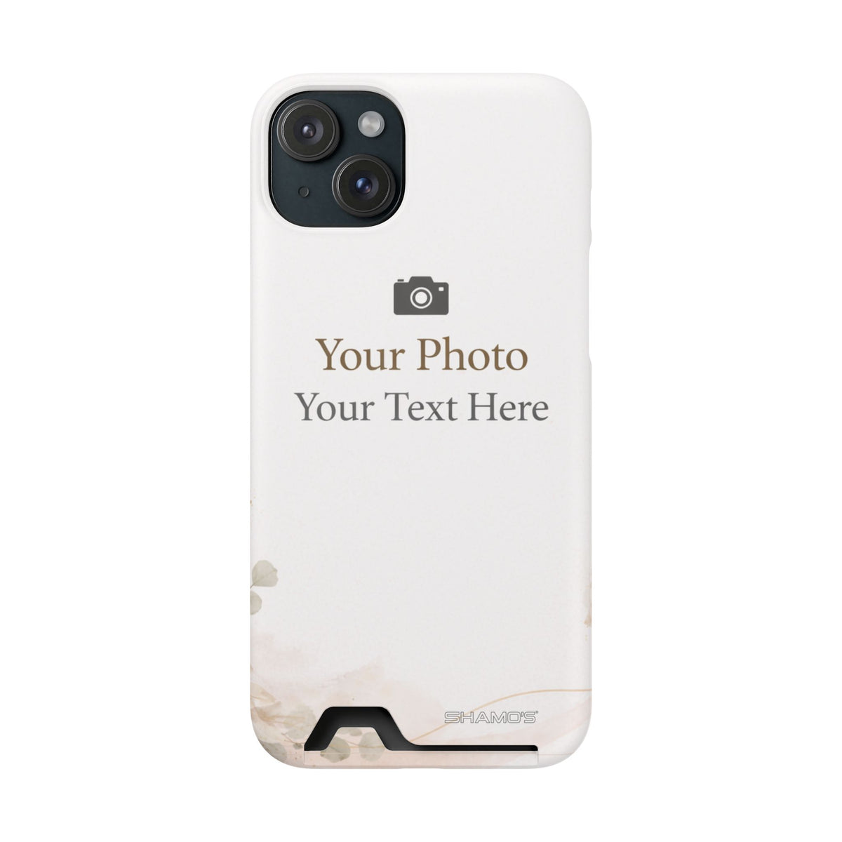 Funda para teléfono personalizable con tarjetero | Añade tu propia foto y texto