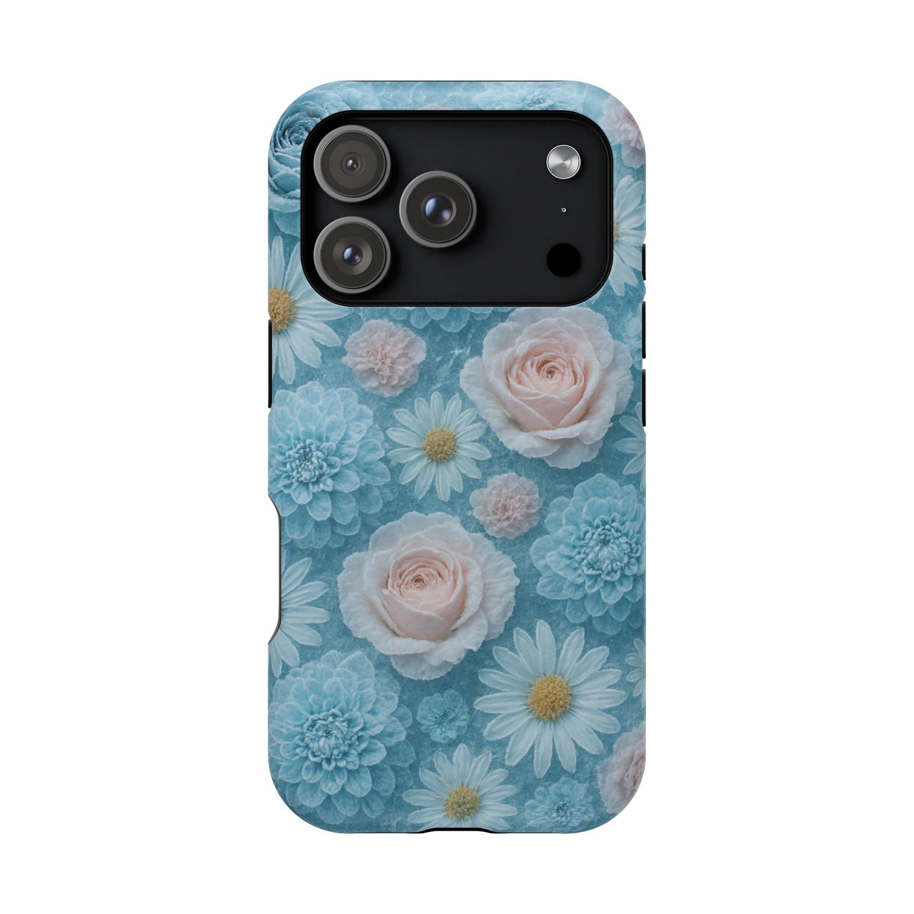 Frozen Floral Rose & Daisy Impact iPhone Case | MagSafe compatible  Shamo's iPhone 17 Pro / Matte